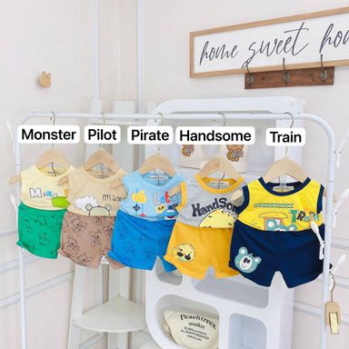 [83] Cute Printed Sleeveless Play Sets (80~130)