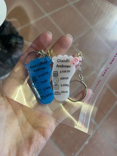 Birth Detail Key Chain