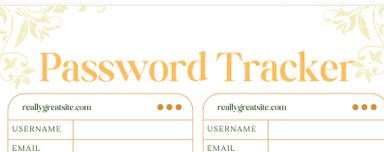 Minimalist Password Tracker
