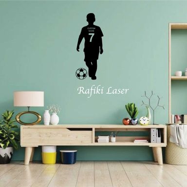Personalized Name and Number Soccer Player Metal Wall Art Decor