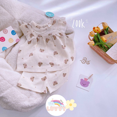 [87] Muslin Sleeveless Ruffle Play Set (80~120)