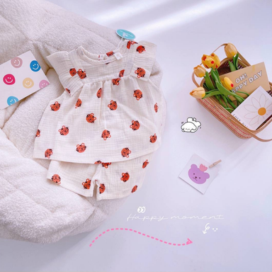 [87] Muslin Sleeveless Ruffle Play Set (80~120)