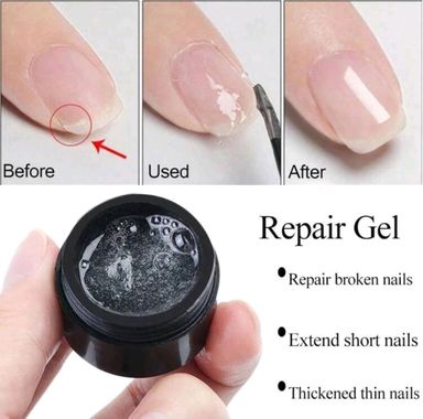 H4. 1pc 8g Fiber Extension Gel Nail Repair Gel For Broken Nails, Transparent Nail Extend Gel, Gel Nail Strengthener For Thin Nails