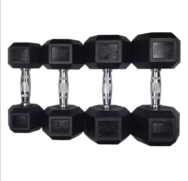 GetUp Rubber Hex Dumbbell - Various Weights