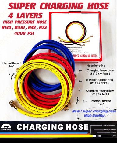 SUPER CHARGING HOSE 4 LAYERS (HIGH PRESSURE HOSE - R134, R410, R32, R22) 4000 PSI