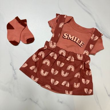 Smile Suspender Skirt 3-Piece Set (3M~18M)