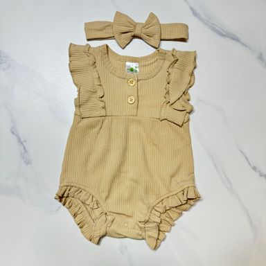 Khaki 2-Piece Sleeveless Bodysuit (3M~12M)