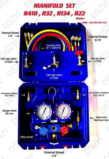 MANIFOLD SET - R410 , R32, R134, R22 (MODEL: AB80 - C39 C38 C40 V C22)