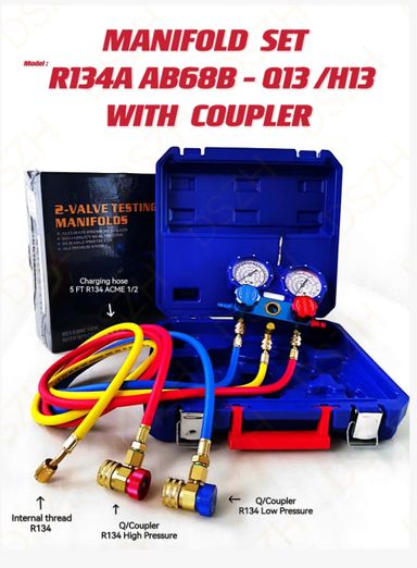 MANIFOLD SET (MODEL: R134A AB68B - Q13 /H13 WITH COUPLER)