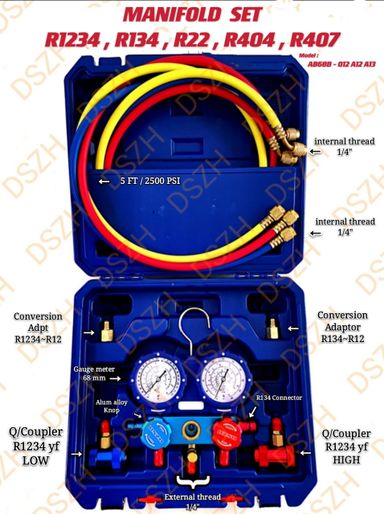 MANIFOLD SET - R1234, R134, R22, R404, R407 (MODEL: AB68B - Q12 A12 A13)