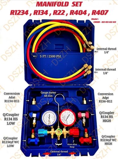 MANIFOLD SET - R1234 , R134, R22, R404, R407 (MODEL: CB68B - Q12 Q13 A12 A13)