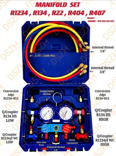 MANIFOLD SET - R1234 , R134, R22, R404, R407 (MODEL: AB68B - Q12 Q13 A12 A13)