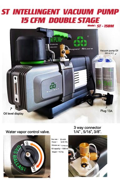 ST INTELLINGENT VACUUM PUMP 15 CFM DOUBLE STAGE (MODEL: ST-15BM)