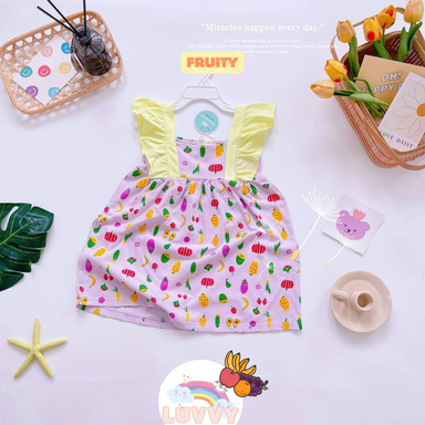 [97] Fruity Floral Ruffle Dress (80~120)