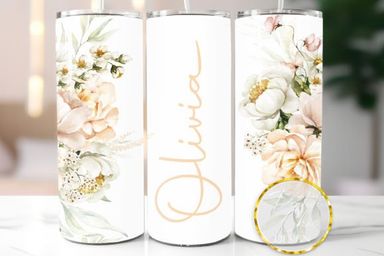 Personalized Skinny Tumbler with Straw & Lid #13