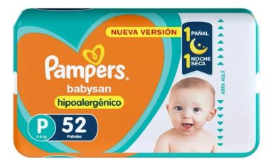 Pañales Pampers Babysan Talle P x52