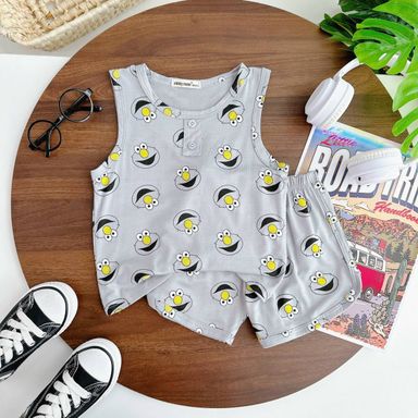 [98] Cartoon Printed Sleeveless Play Set (80~120)