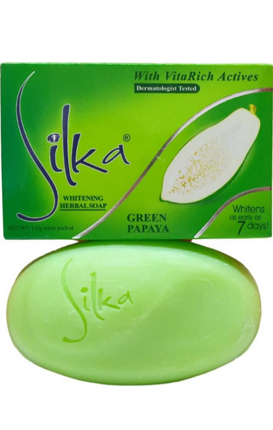 Silka Whitening Herbal Soap Green Papaya, 135G 