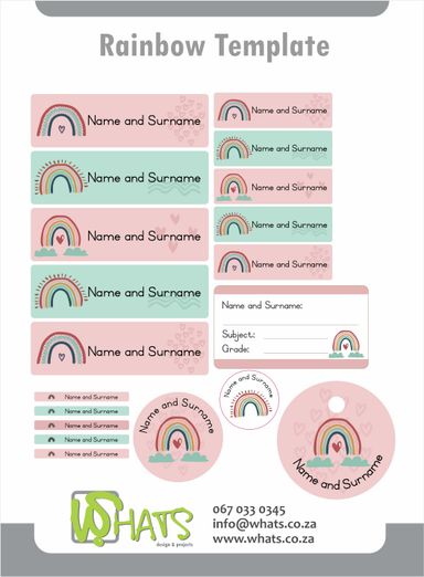 Sticker pack theme - Rainbow template 