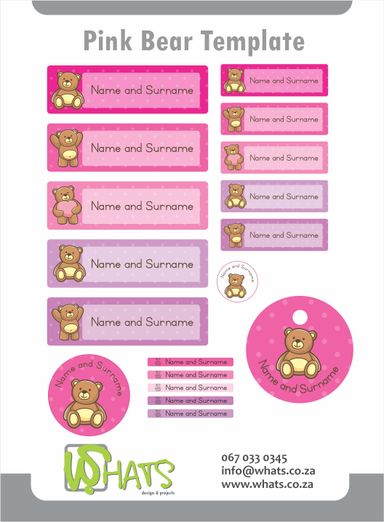 Sticker pack theme - Pink bear template 