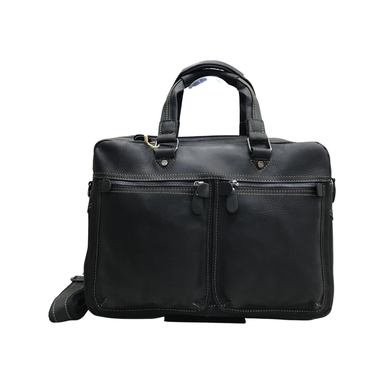 Italian Pure Black Leather Laptop Bag