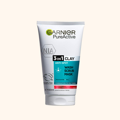 Garnier Pure Active 3-In-1 Wash, Scrub and Mask 150ml