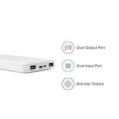 Xiaomi Redmi ‎PB100LZM Lithium Polymer 10000 Mah Fast Charging Slim PowerBank (White, 10W Fast Charging, Dual Ports)