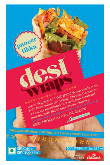 HALDIRAM'S DESI WRAPS PANEER TIKKA 156GM