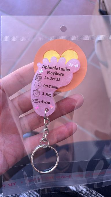 Birth Detail Key Chain