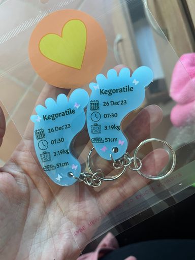 Birth Detail Key Chain