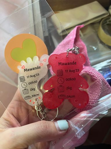 Birth Detail Key Chain