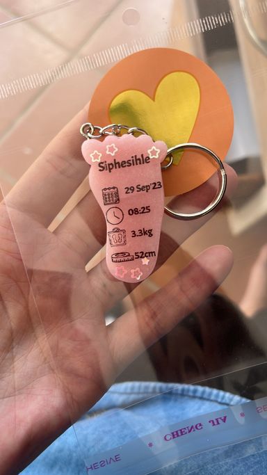 Birth Detail Key Chain