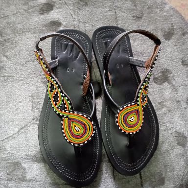 Cool Leather Beaded Sandals