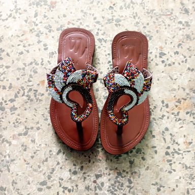 Cool Leather Beaded Sandals