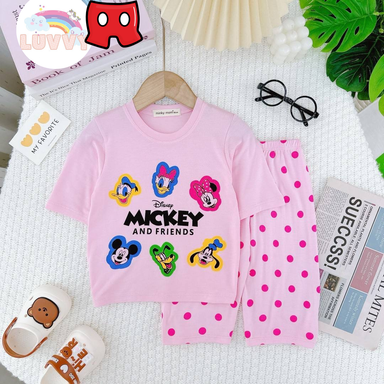 [110] Disney 100 Short Sleeve 3/4 Pants Set