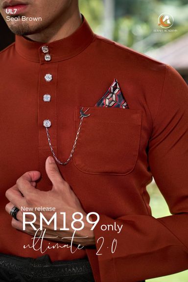 BAJU MELAYU ULTIMATE 2.0 ( SEAL BROWN )