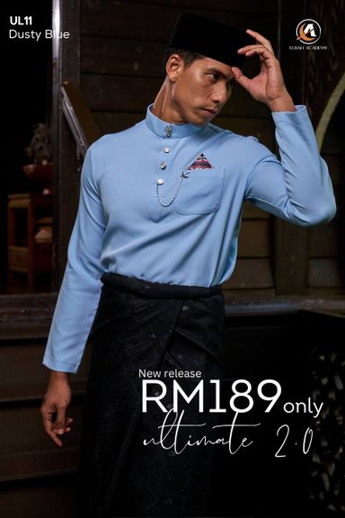 BAJU MELAYU ULTIMATE 2.0 ( DUSTY BLUE )