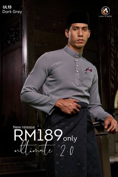 BAJU MELAYU ULTIMATE 2.0 ( DARK GREY )