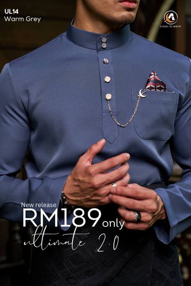 BAJU MELAYU ULTIMATE 2.0 ( WARM GREY )