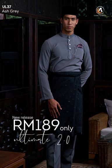 BAJU MELAYU ULTIMATE 2.0 ( ASH GREY )