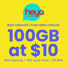 Heya $10 100GB Data + Roaming + Local Calls + FIC + 1 Month Renewal Plan