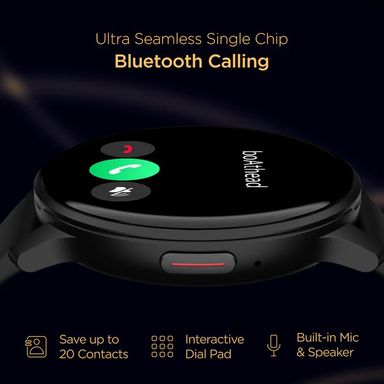 BoAt Lunar Call 1.28” (3.25 cm) HD Display Smartwatch, BT Calling, ENx™ Algorithm, Bilingual, 100+ Sports Mode  