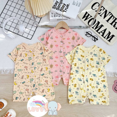 [118] All Prints Short Sleeve Baby Rompers (80~100)