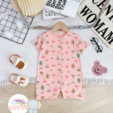 [118] All Prints Short Sleeve Baby Rompers (80~100)