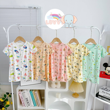 [118] All Prints Short Sleeve Baby Rompers (80~100)