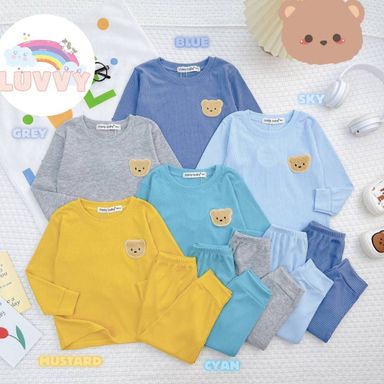 [120] Teddy Ribbed Pajamas Set (90~120)