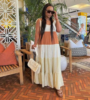 Neutrally striped open maxi