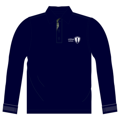 Manarat Navy Polo Long Sleeve  