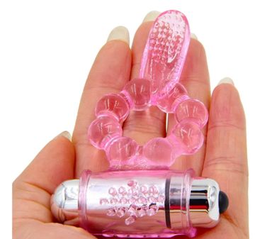 10 Speed Vibrating Penis Ring Tongue Bullet Vibrator Cock Ring