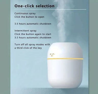 7.44oz Ultrasonic Essential Oil Diffuser With LED Lamp For Home And Car -Happy Face Humidifier With USB Mist Maker For Aromatherapy Spray